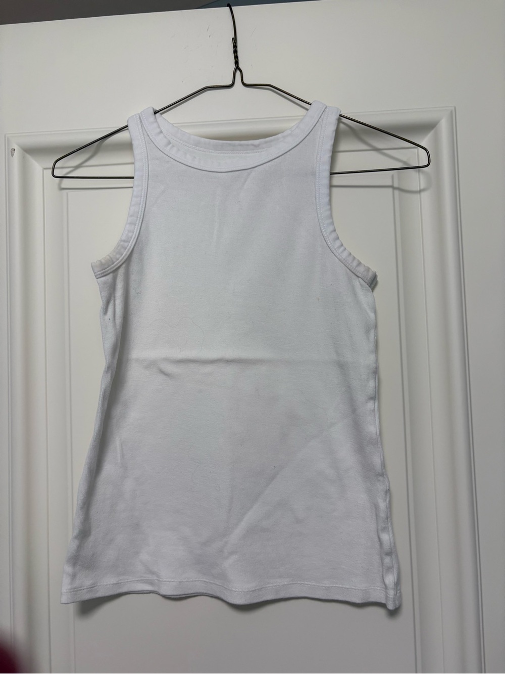 Paper label Women's White Tank Top - Sleeveless Ribbed Crew